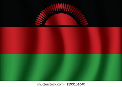 Malawi flag background with cloth texture. Malawi Flag vector illustration eps10.