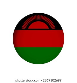 Malawi flag - behind the cut circle paper hole with inner shadow.