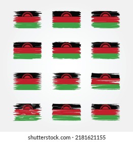 Malawi Flag Brush Collection. National Flag