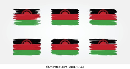 Malawi Flag Brush Collection. National Flag