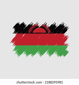 Malawi Flag Brush. National Flag