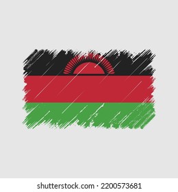 Malawi Flag Brush Strokes. National Flag
