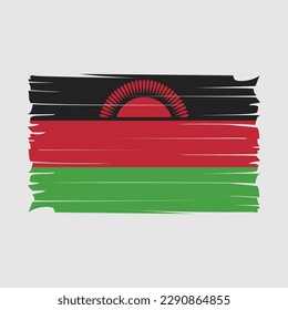 Malawi Flag Brush Vector Illustration