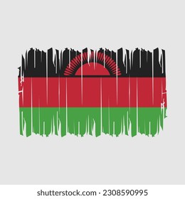 Ilustración del vector del pincel de bandera de Malawi