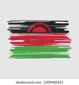 Ilustración del vector del pincel de bandera de Malawi