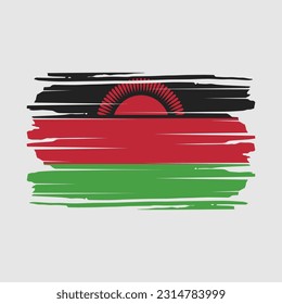 Ilustración del vector del pincel de bandera de Malawi