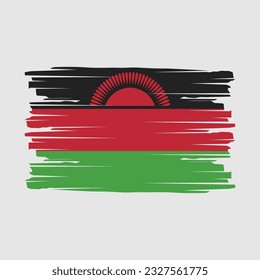 Ilustración del vector del pincel de bandera de Malawi