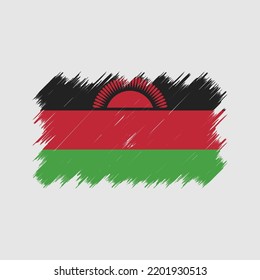 Malawi Flag Brush Vector. National Flag