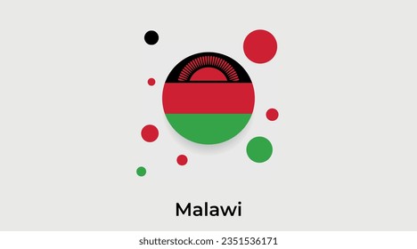 Malawi Flag Blase Kreis um Form Symbol bunte Vektorgrafik