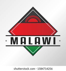 Malawi Flag Emblema. Vector Design National. Illustration Country Symbol. Insignia Banner Logo.