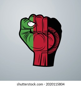 Malawi Flag with Hand Design isolated on white background. Vector illustration