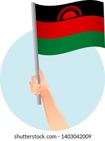 Malawi flag in hand icon