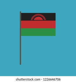 Malawi flag icon in flat design. Independence day or National day holiday concept.
