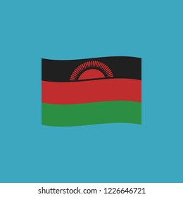 Malawi flag icon in flat design. Independence day or National day holiday concept.
