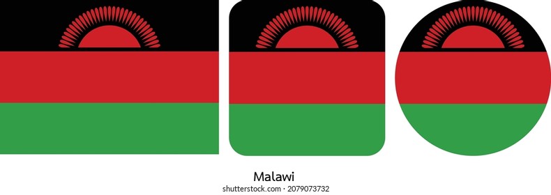 Juego de iconos de bandera de Malawi . colección de iconos
