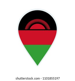 Malawi flag icon. Travel icon. Travel destination of Malawi. Malawi badge. Flag badge.
