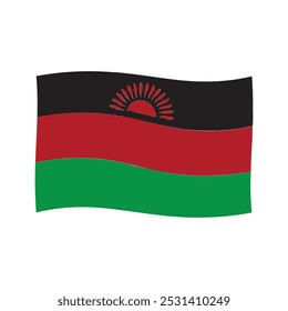 malawische Flagge Symbol Vektorgrafik Symbol Design