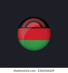Malawi flag icon,Round Malawi flag icon vector isolated,Malawi flag button.
