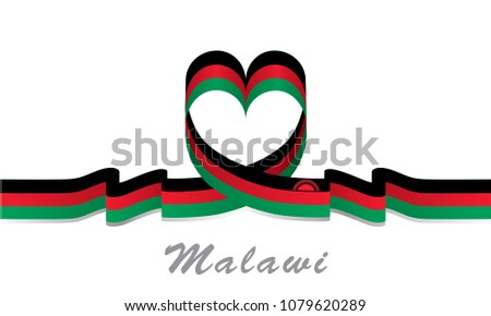 malawi flag and love ribbon