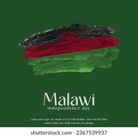Bandera de Malaui hecha con un vector de pincel brillante, celebrando el Día de la Independencia de Malaui.