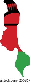 Malawi Flag in Map, Malawi Map with Flag, Country Map, Malawi Map with Flag, Nation Flag Malawi