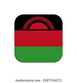 Malawi flag, official colors. Vector illustration.