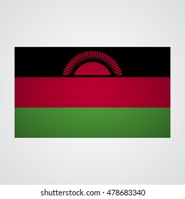 Malawi flag on a gray background. Vector illustration