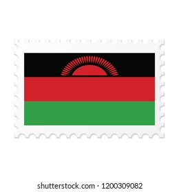 Malawi flag on white background vector image