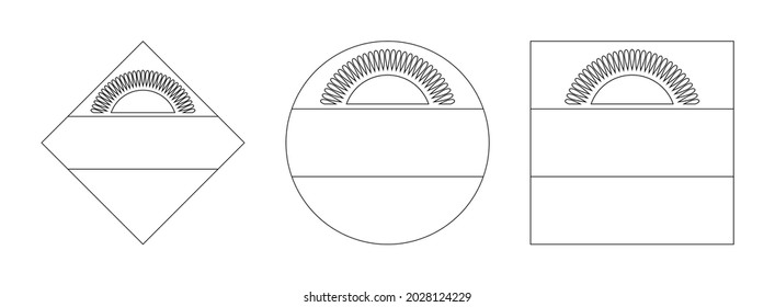 malawi flag outline set, isolated on white background. vector illustration
