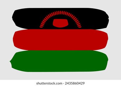 Malawi Flagge - gemalte Design Vektor-Illustration. Vektor-Pinselstil