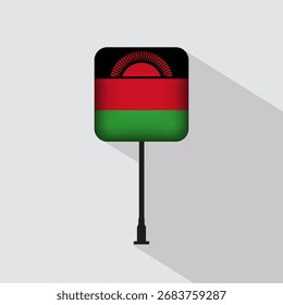 Ilustração do vetor de polo da bandeira do Malawi