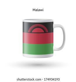 Malawi flag souvenir mug isolated on white background. Vector illustration.