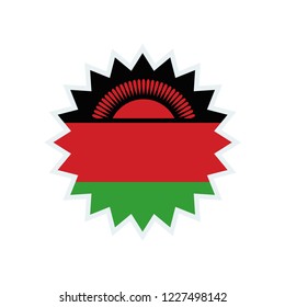 Malawi flag. Malawi star flag.