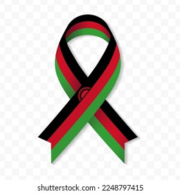 Malawi flag stripe ribbon vector illustration on a transparent background vector image (PNG).