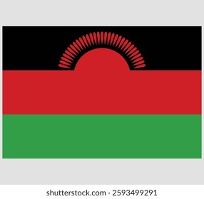 Malawi Flag Vector Design ,Malawi Country Flag