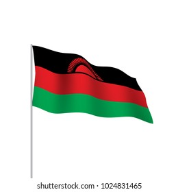 Malawi flag, vector illustration on a white background