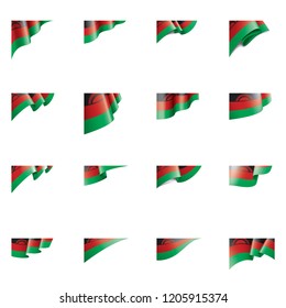 Malawi flag, vector illustration on a white background