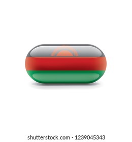 Malawi flag, vector illustration on a white background