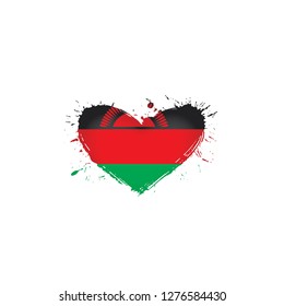 Malawi flag, vector illustration on a white background