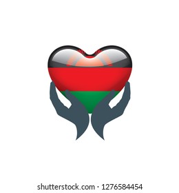 Malawi flag, vector illustration on a white background