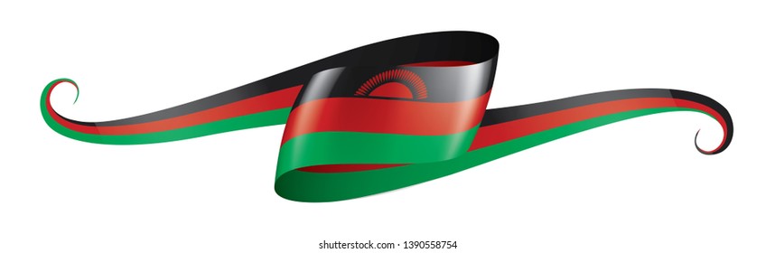 Malawi flag, vector illustration on a white background