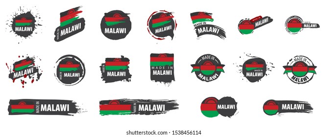 Malawi flag, vector illustration on a white background
