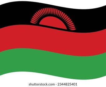 Ola de bandera de Malawi. Bandera de Malawi. Bandera de Malawi