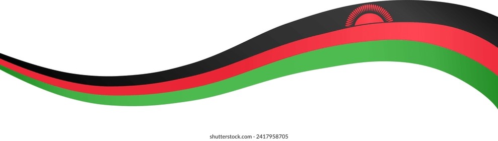 Malawi flag wave isolated on png or transparent background vector illustration.