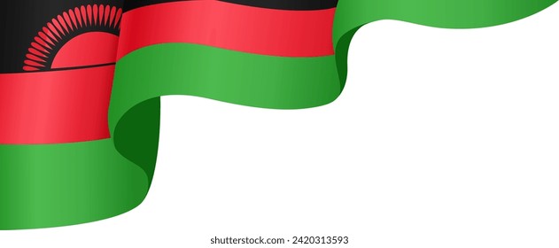 Malawi flag wave isolated on png or transparent background. vector illustration.