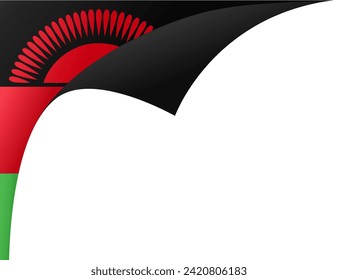 Malawi flag wave isolated on png or transparent background. vector illustration.