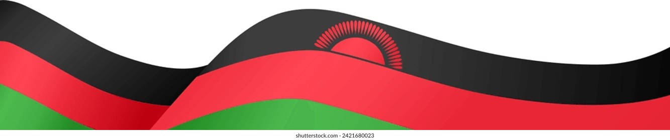 Malawi flag wave isolated on png or transparent background. vector illustration.