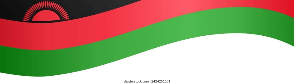 Malawi flag wave isolated on png or transparent background. vector illustration.