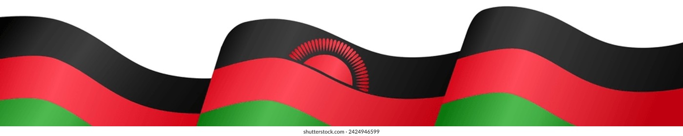 Malawi flag wave isolated on png or transparent background. vector illustration.