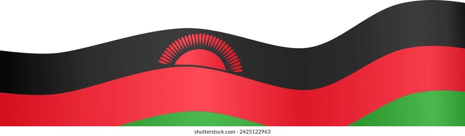 Malawi flag wave isolated on png or transparent background. vector illustration.